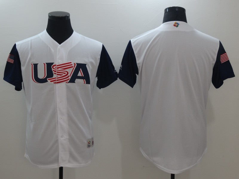 Custom 2017 #0 USA Retro Stitched Baseball Jersey - Classic Edition