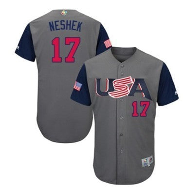 Custom 2017 #0 USA Retro Stitched Baseball Jersey - Classic Edition