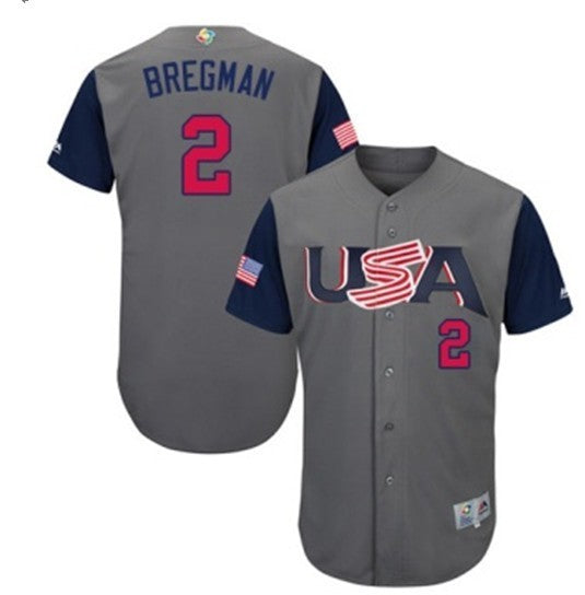 Custom 2017 #0 USA Retro Stitched Baseball Jersey - Classic Edition