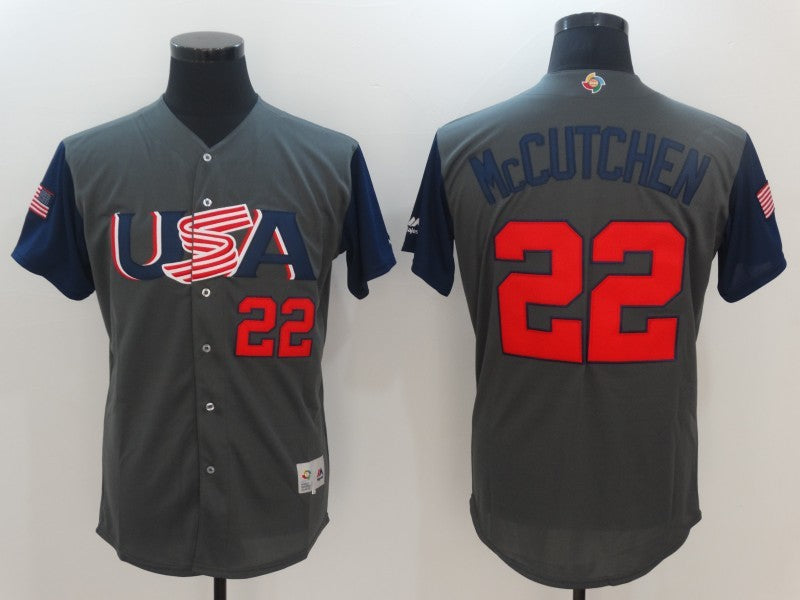 Custom 2017 #0 USA Retro Stitched Baseball Jersey - Classic Edition
