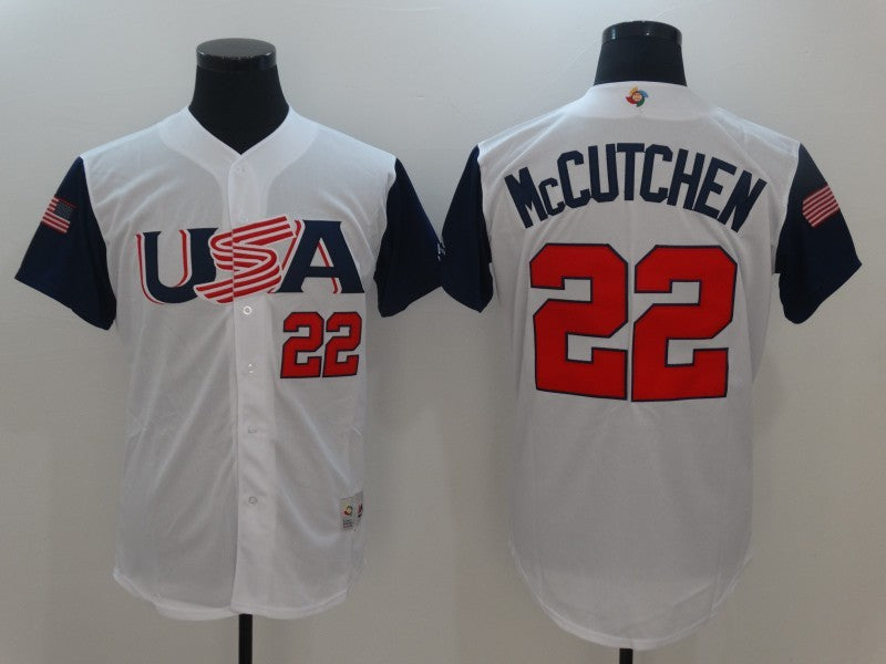 Custom 2017 #0 USA Retro Stitched Baseball Jersey - Classic Edition