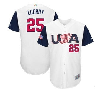 Custom 2017 #0 USA Retro Stitched Baseball Jersey - Classic Edition