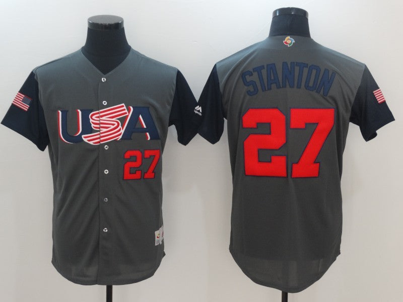 Custom 2017 #0 USA Retro Stitched Baseball Jersey - Classic Edition