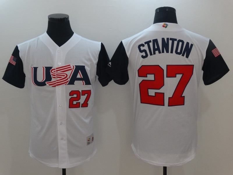 Custom 2017 #0 USA Retro Stitched Baseball Jersey - Classic Edition