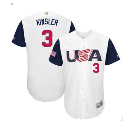 Custom 2017 #0 USA Retro Stitched Baseball Jersey - Classic Edition