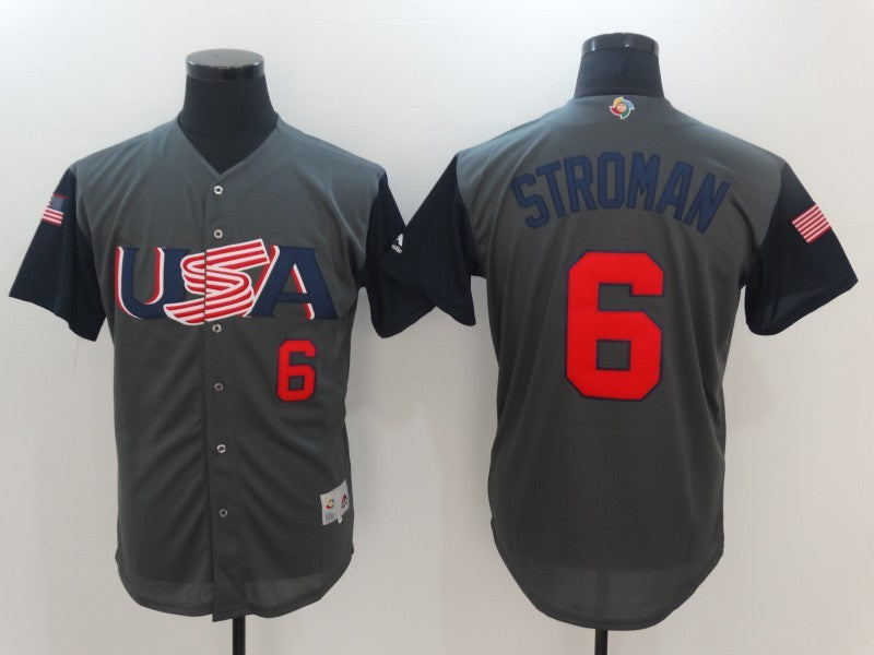 Custom 2017 #0 USA Retro Stitched Baseball Jersey - Classic Edition