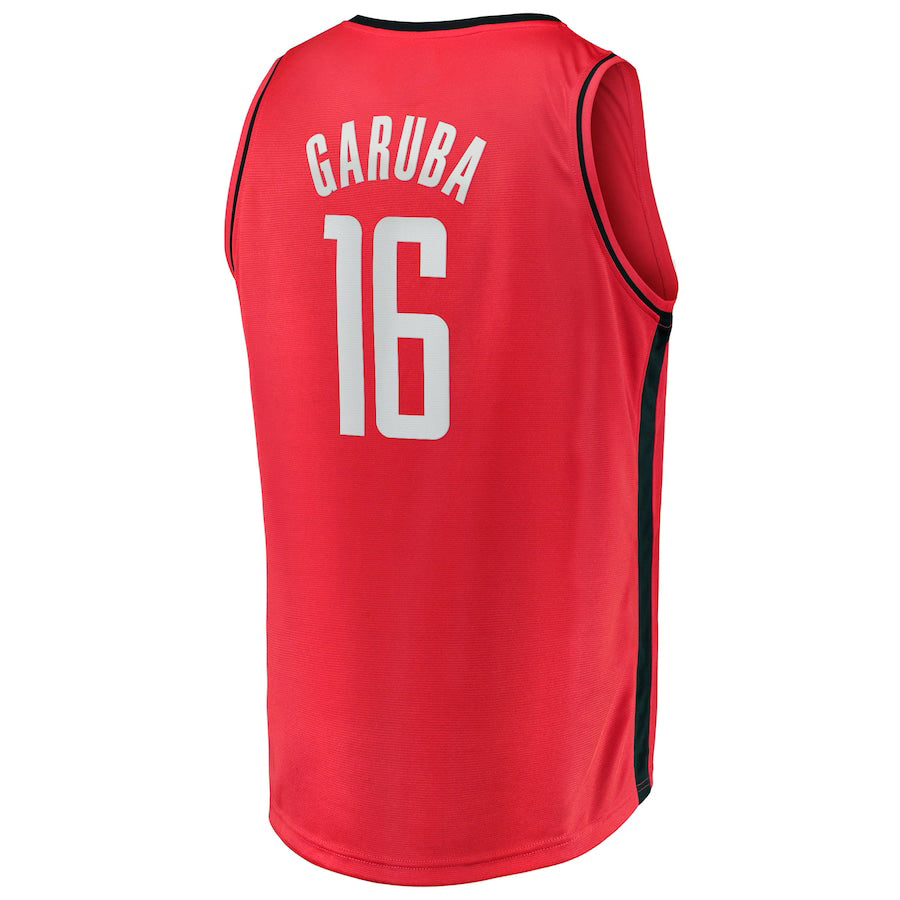 H.Rockets #16 Usman Garuba Supporters Branded 2021-22 Fast Break Replica Jersey Icon Edition Red Stitched American Basketball Jersey