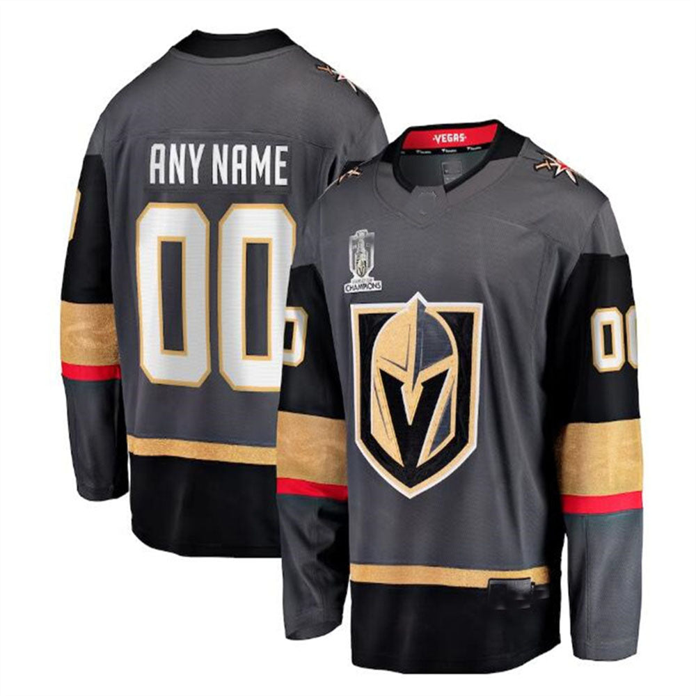 Custom V.Golden Knights  Supporters Branded 2023 Stanley Cup Champions Alternate Breakaway Custom Jersey - Black Stitched American Hockey Jerseys