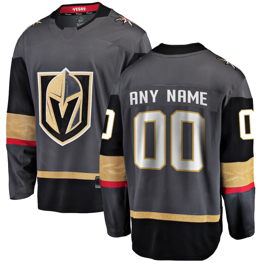Custom V.Golden Knights Supporters Branded Alternate Breakaway Jersey Gray Stitched American Hockey Jerseys