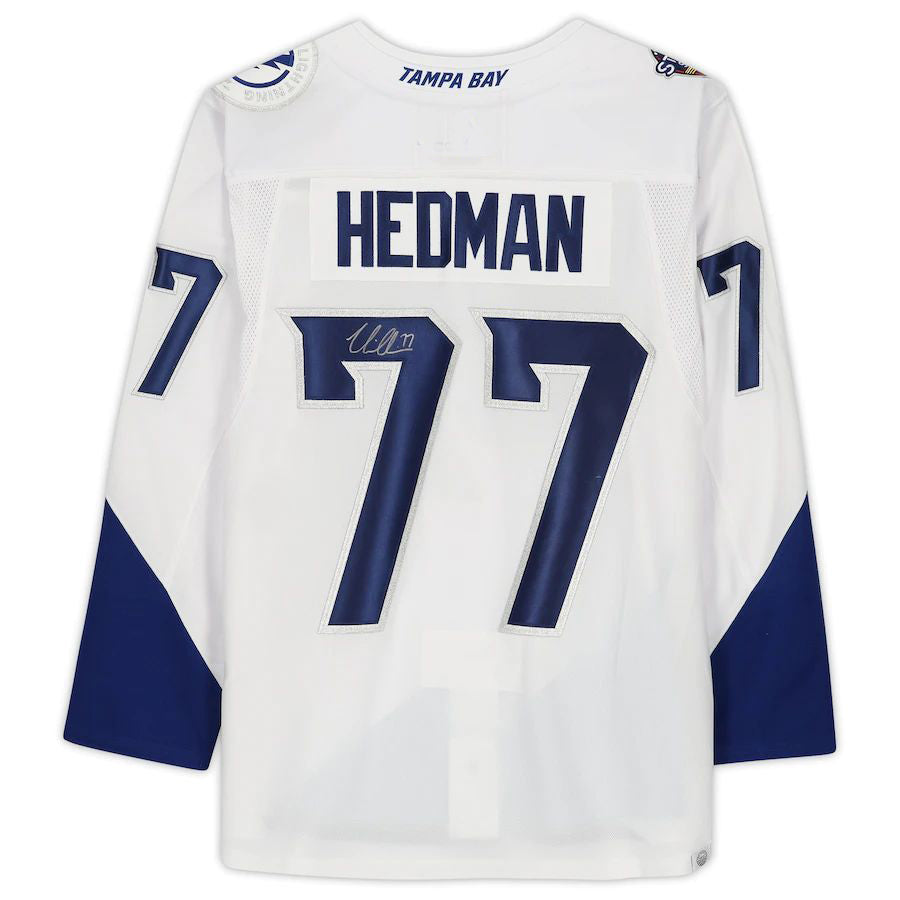 TB.Lightning #77 Victor Hedman Supporters Authentic Autographed 2022 Stadium Series Jersey Stitched American Hockey Jerseys