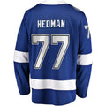 TB.Lightning #77 Victor Hedman Supporters Branded Home Premier Breakaway Player Jersey  Blue Stitched American Hockey Jerseys