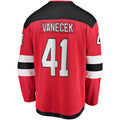 NJ.Devils #41 Vitek Vanecek Supporters Branded Home Breakaway Player Jersey  Red Stitched American Hockey Jerseys