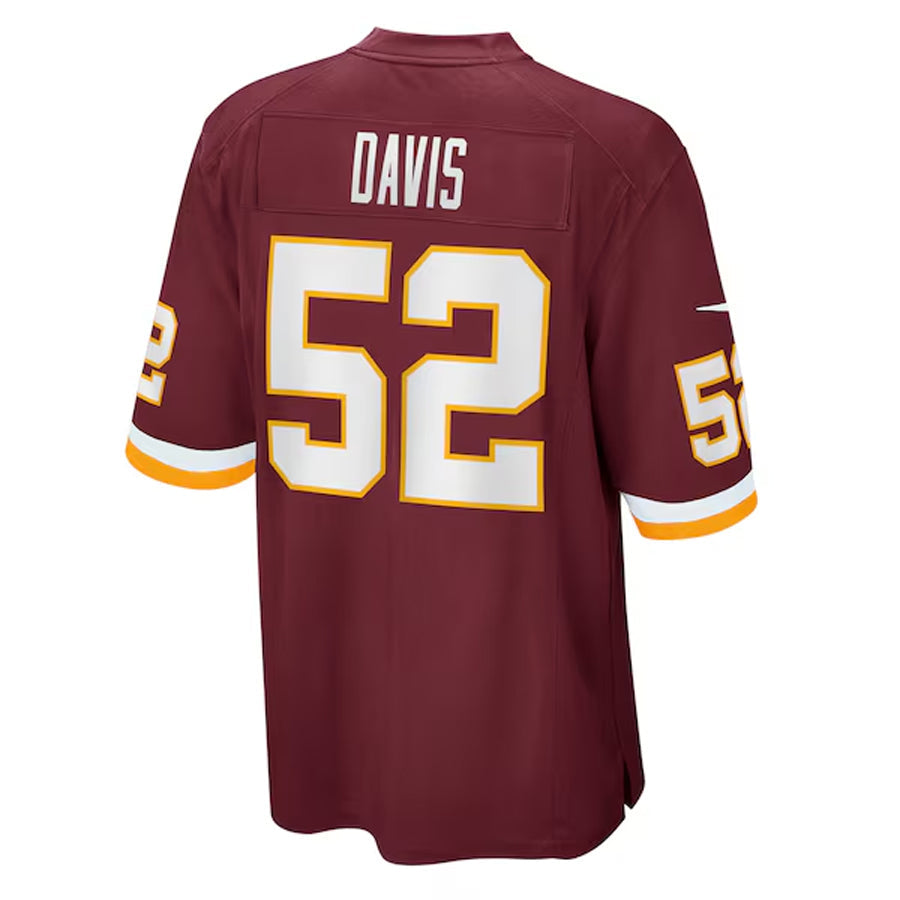 Custom #52 Burgundy WAS Football Shirt Top