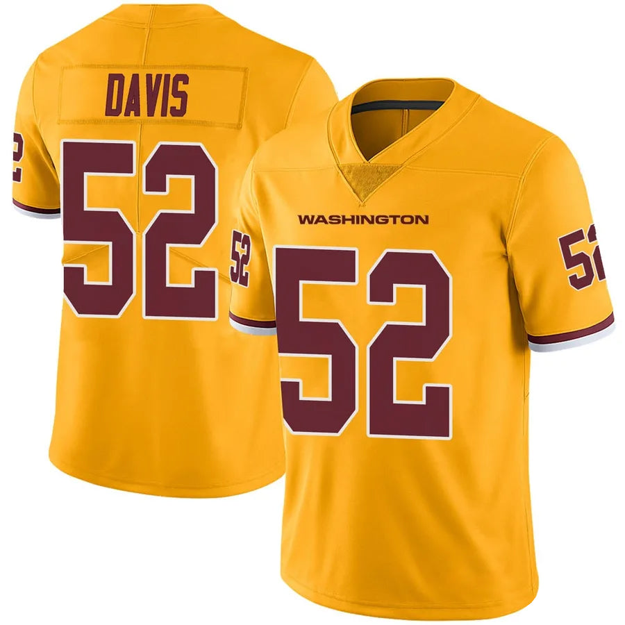 Custom #52 Gold WAS Football Shirt Top