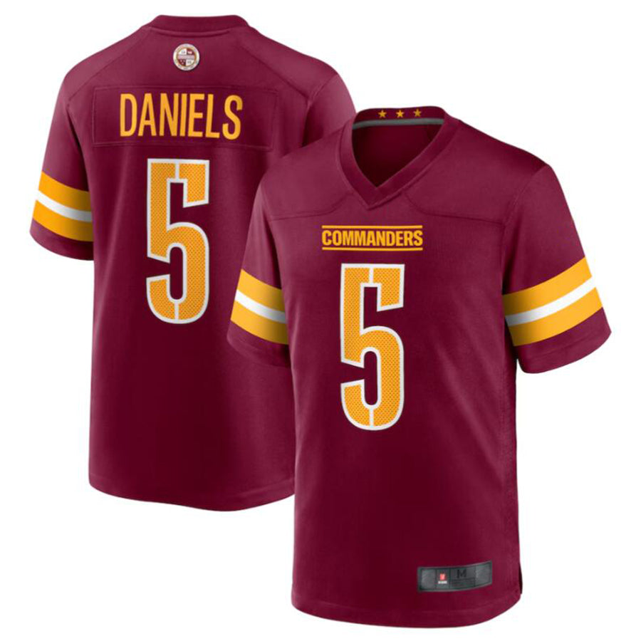 Custom #5 Burgundy WAS Football Shirt Top