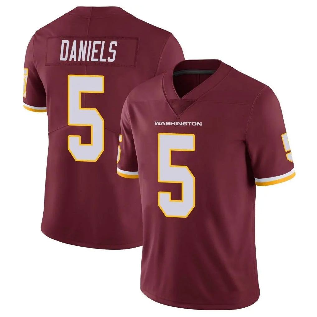 Custom #5 Burgundy WAS Football Shirt Top