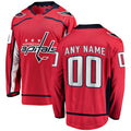 Custom W.Capitals Supporters Branded Home Breakaway Red Stitched American Hockey Jerseys