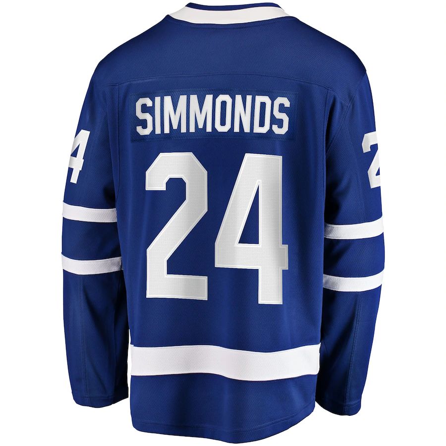 T.Maple Leafs #24 Wayne Simmonds Supporters Branded Home Breakaway Jersey Blue Stitched American Hockey Jerseys
