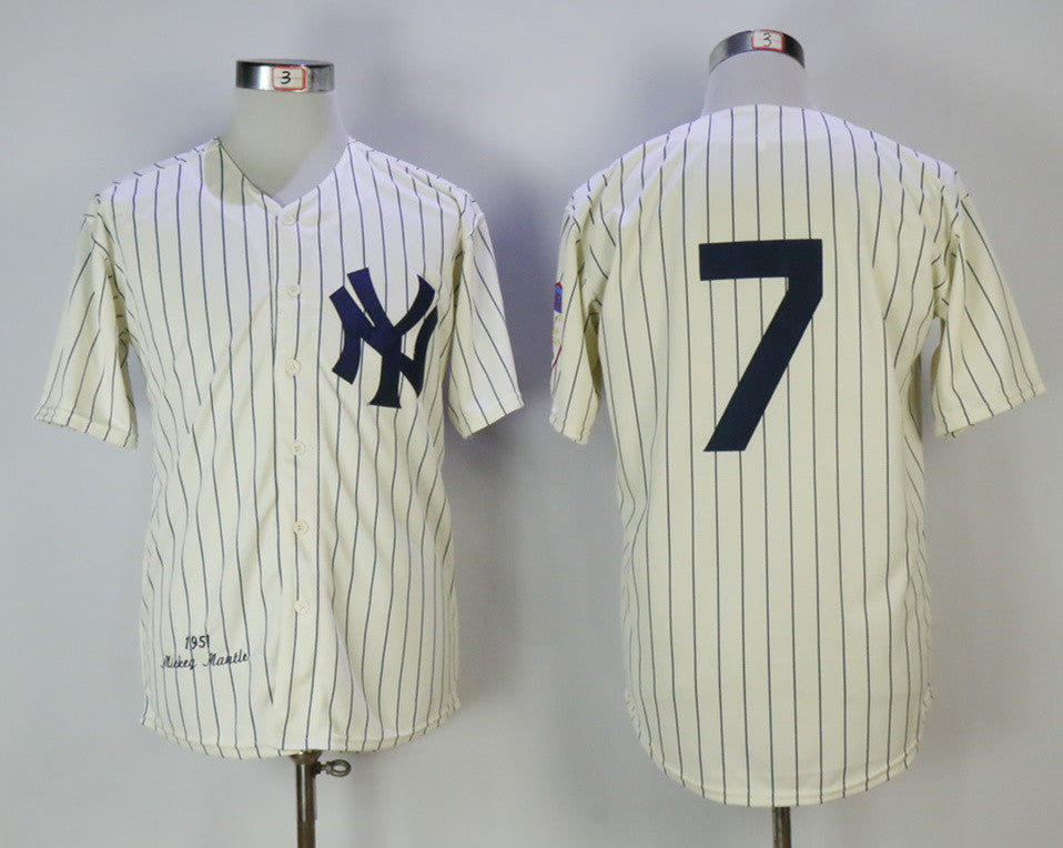 Custom 1951 #0 MANTLE Retro Stitched Baseball Jersey - Classic Edition