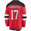 NJ.Devils #17 Yegor Sharangovich Supporters Branded 2017-18 Home Breakaway Replica Jersey  Red Stitched American Hockey Jerseys
