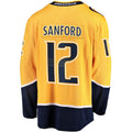 N.Predators #12 Zach Sanford Supporters Branded Home Breakaway Player Jersey Gold Stitched American Hockey Jerseys