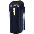NO.Pelicans #1 Zion Williamson Supporters Branded  Replica Fast Break Jersey Icon Edition Navy Stitched American Basketball Jersey