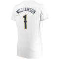 NO.Pelicans #1 Zion Williamson Supporters Branded Women's Fast Break Replica Jersey Association Edition White Stitched American Basketball Jersey