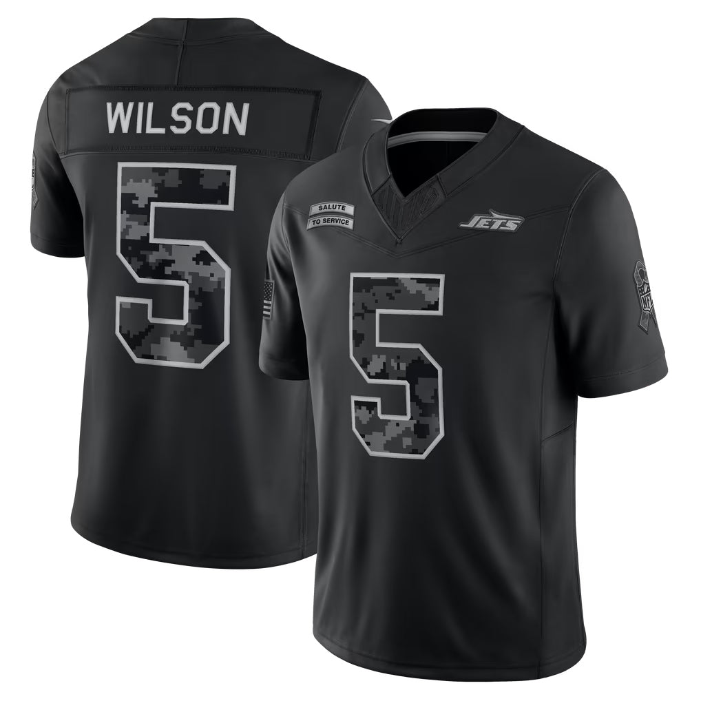 Reast NY.Jets #5 Garrett Wilson Player Black Limited 2026 Salute to Service Home Game Stitched Jerseys