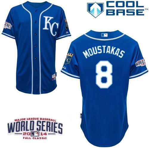 Custom 2014 #8 MOUSTAKAS Retro Stitched Baseball Jersey - Classic Edition
