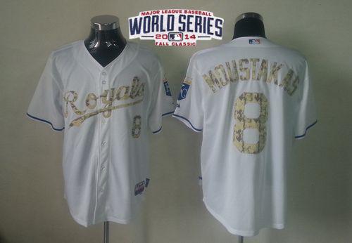 Custom 2014 #8 MOUSTAKAS Retro Stitched Baseball Jersey - Classic Edition