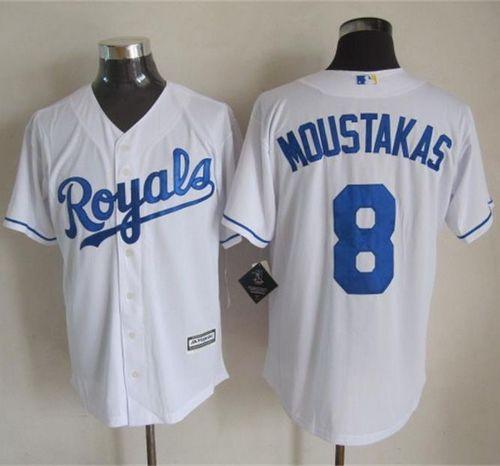 Custom #8 MOUSTAKAS Retro Stitched Baseball Jersey - Classic Edition